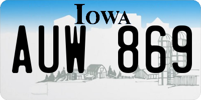 IA license plate AUW869