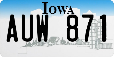 IA license plate AUW871