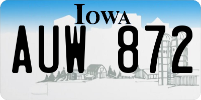IA license plate AUW872
