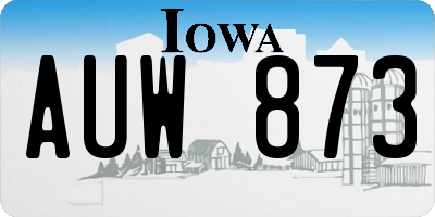 IA license plate AUW873