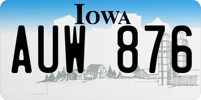 IA license plate AUW876