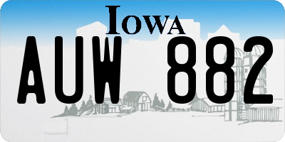 IA license plate AUW882