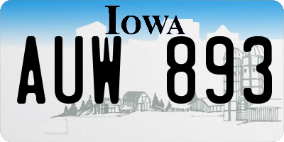 IA license plate AUW893