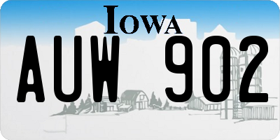 IA license plate AUW902