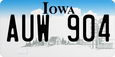 IA license plate AUW904