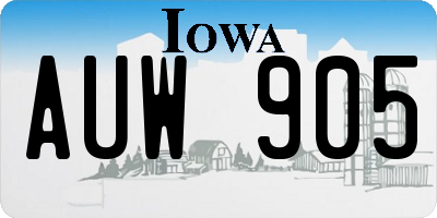 IA license plate AUW905