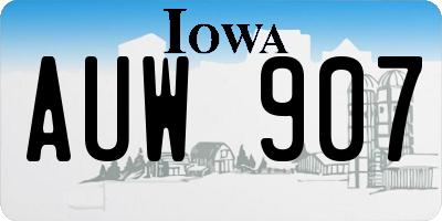IA license plate AUW907