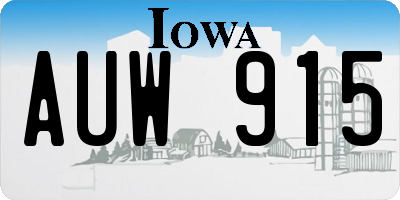 IA license plate AUW915