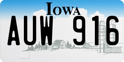 IA license plate AUW916