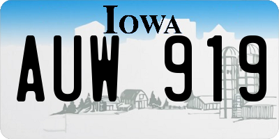 IA license plate AUW919