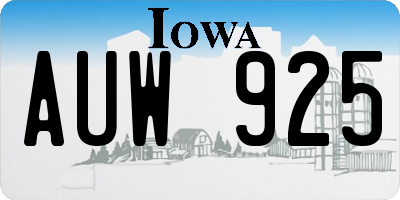 IA license plate AUW925