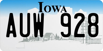 IA license plate AUW928