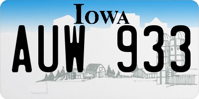 IA license plate AUW933
