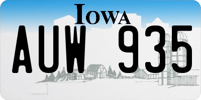 IA license plate AUW935