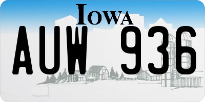 IA license plate AUW936