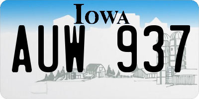 IA license plate AUW937