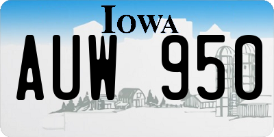 IA license plate AUW950