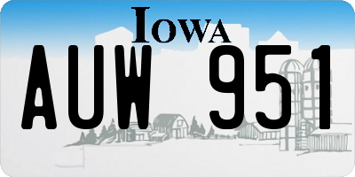 IA license plate AUW951