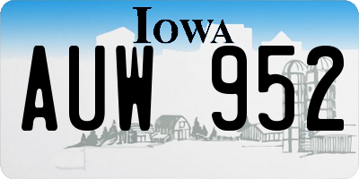 IA license plate AUW952