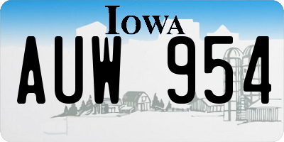 IA license plate AUW954