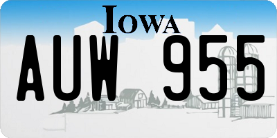IA license plate AUW955