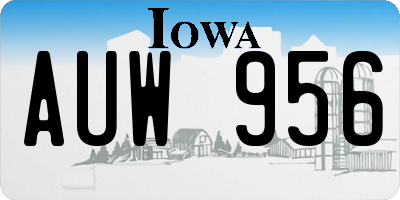 IA license plate AUW956
