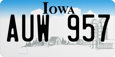 IA license plate AUW957