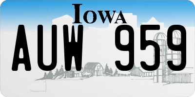 IA license plate AUW959