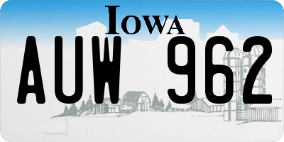 IA license plate AUW962