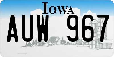 IA license plate AUW967