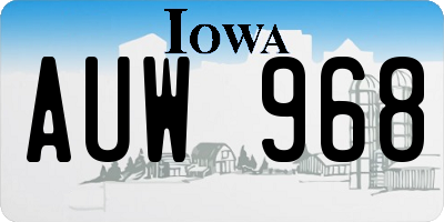 IA license plate AUW968