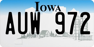 IA license plate AUW972