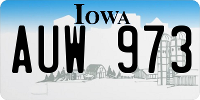 IA license plate AUW973
