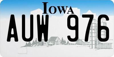 IA license plate AUW976