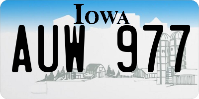 IA license plate AUW977