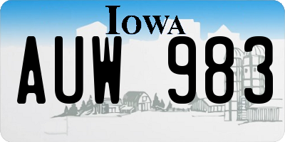 IA license plate AUW983