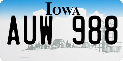 IA license plate AUW988