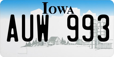 IA license plate AUW993