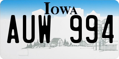 IA license plate AUW994