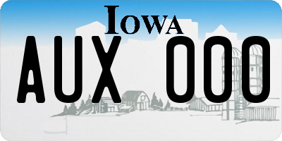 IA license plate AUX000