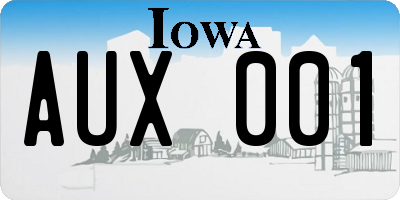 IA license plate AUX001