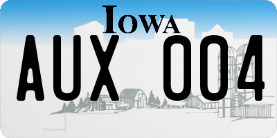 IA license plate AUX004