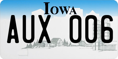 IA license plate AUX006