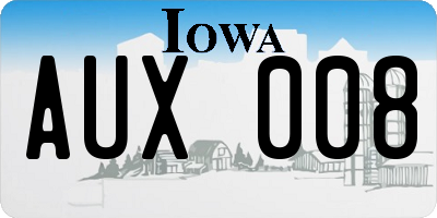IA license plate AUX008