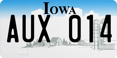 IA license plate AUX014