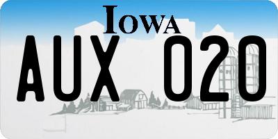 IA license plate AUX020