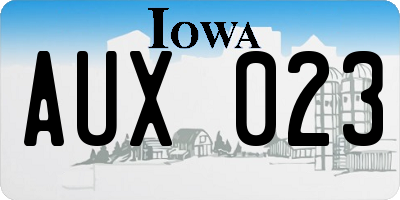 IA license plate AUX023