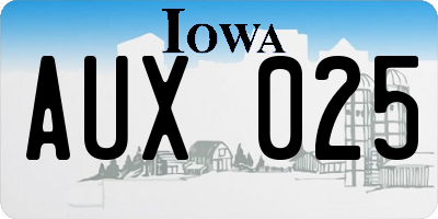 IA license plate AUX025