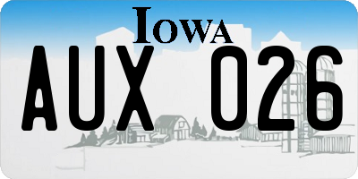 IA license plate AUX026