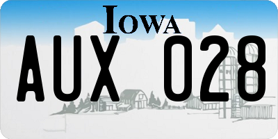 IA license plate AUX028